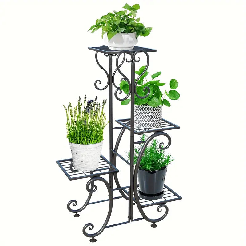 Metal Plant Shelf, Plant Stand Indoor Outdoor Flower Pot Holder Display Racks - Wrought Iron Corner Multiple Planter Rack Organizer for Garden Patio Lawn Balcony Office And Store Display,